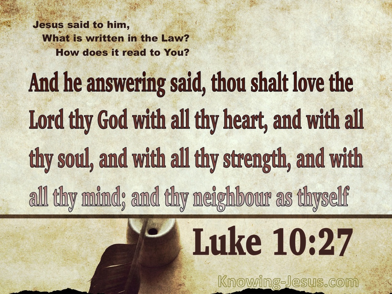 Luke 10:27 You Shall Love The Lord Your God (beige)